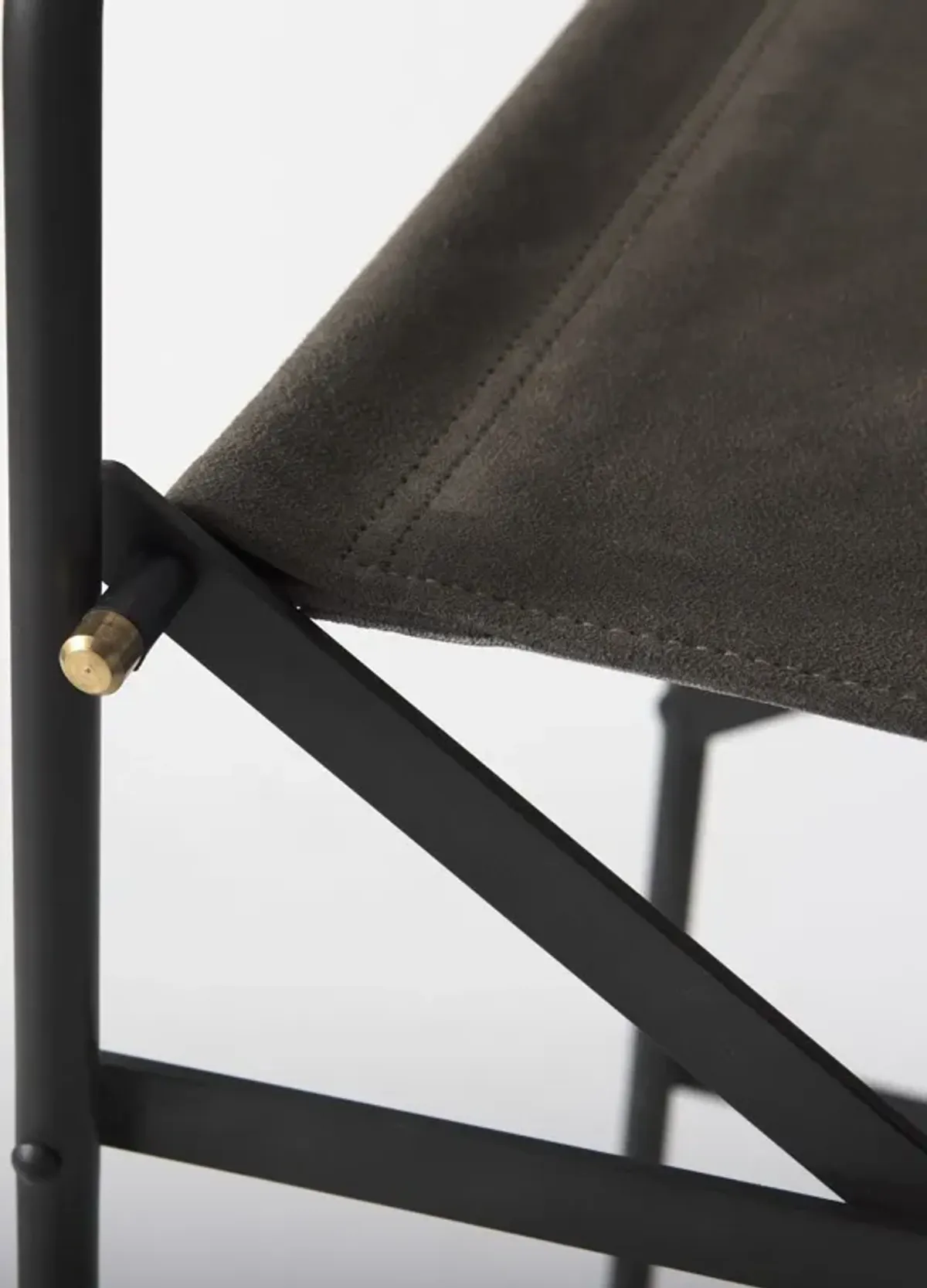 Leather And Metal Bar Chair - Brown