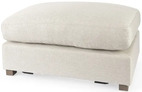 Polyester Cocktail Ottoman - Beige / Brown