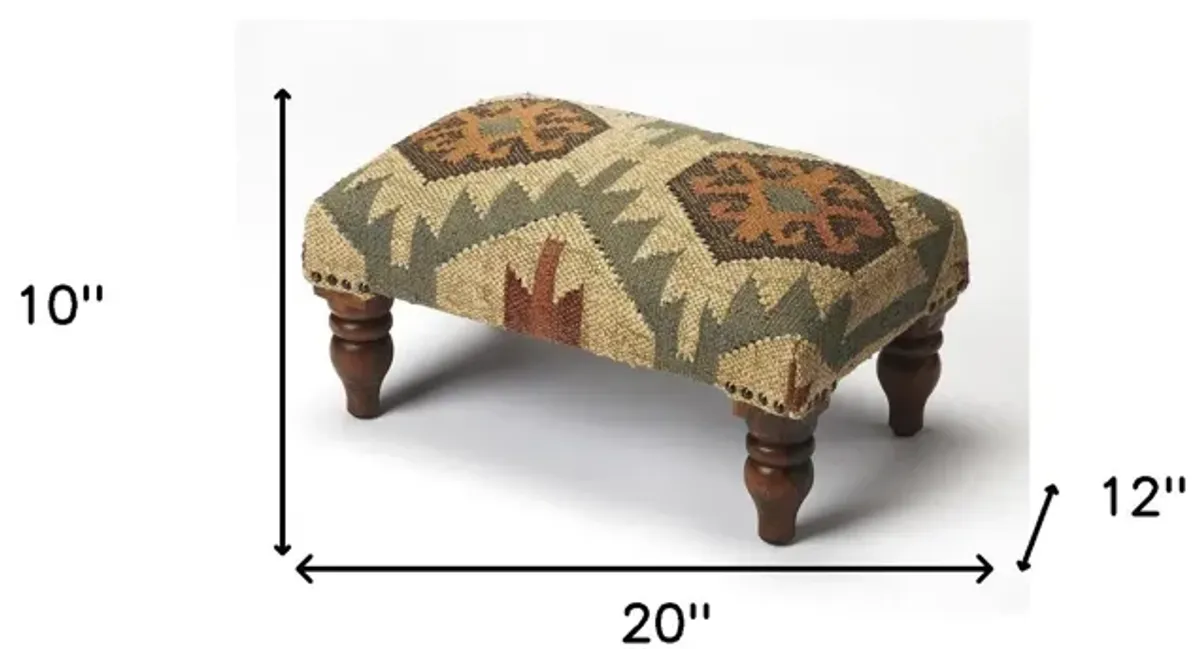 Linen Cocktail Ottoman - Brown