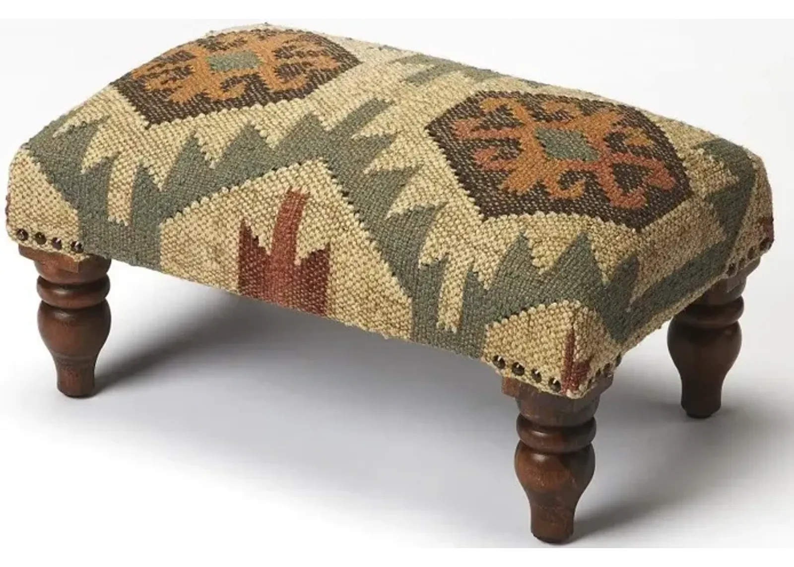 Linen Cocktail Ottoman - Brown