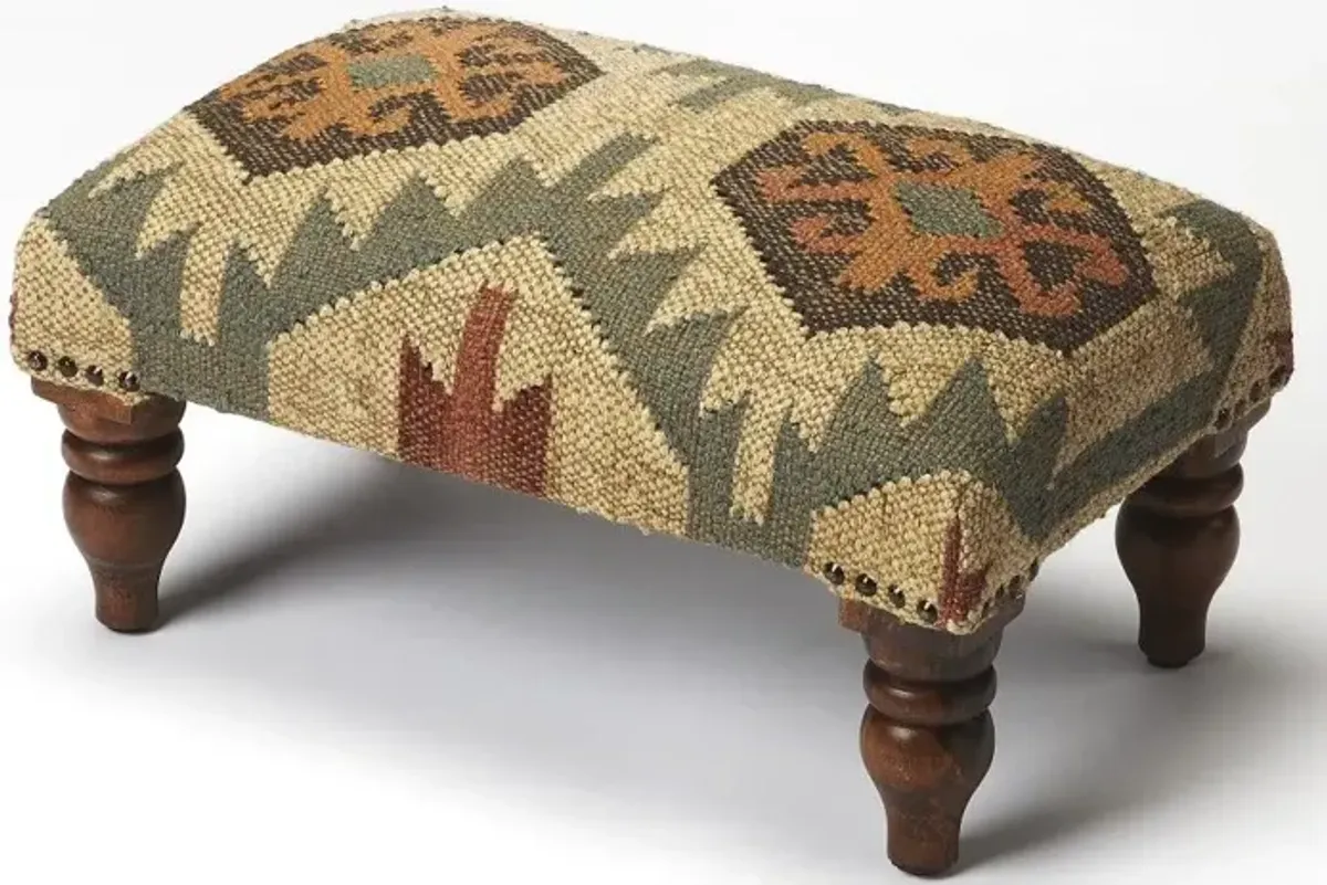 Linen Cocktail Ottoman - Brown