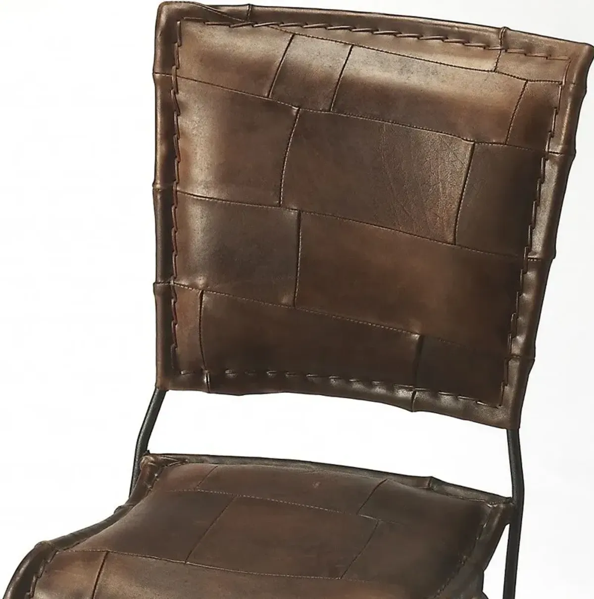 33" Faux Leather Side Chair - Brown