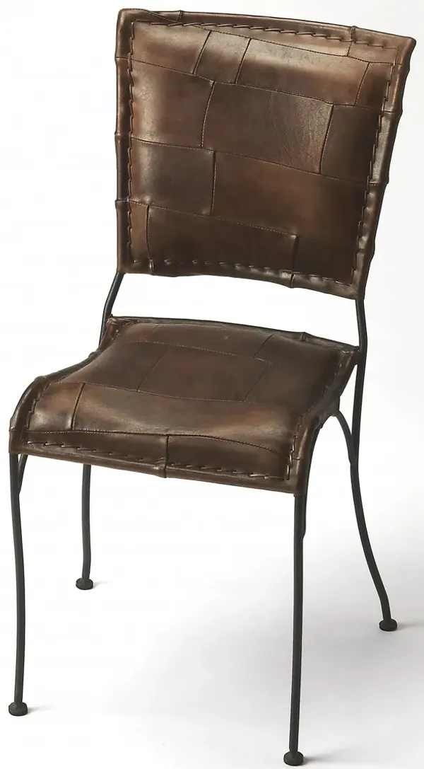 33" Faux Leather Side Chair - Brown