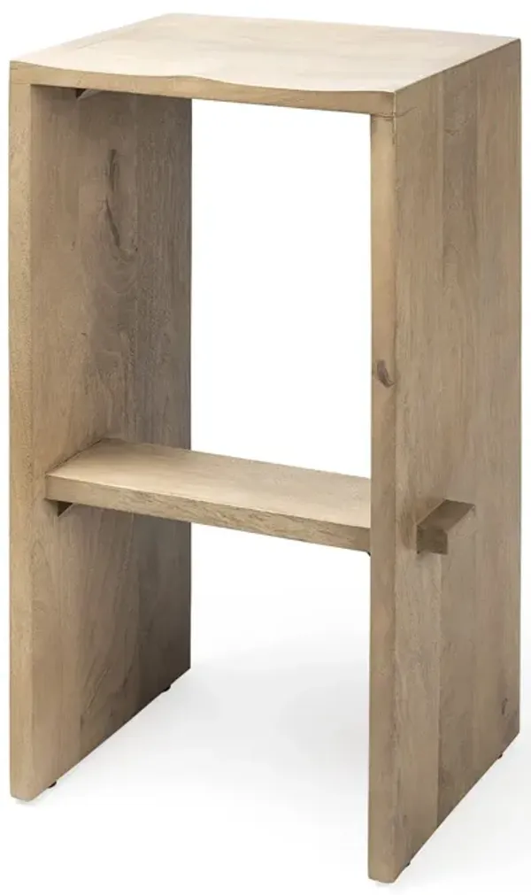 Solid Wood Backless, Counter Height Bar Chair - Brown