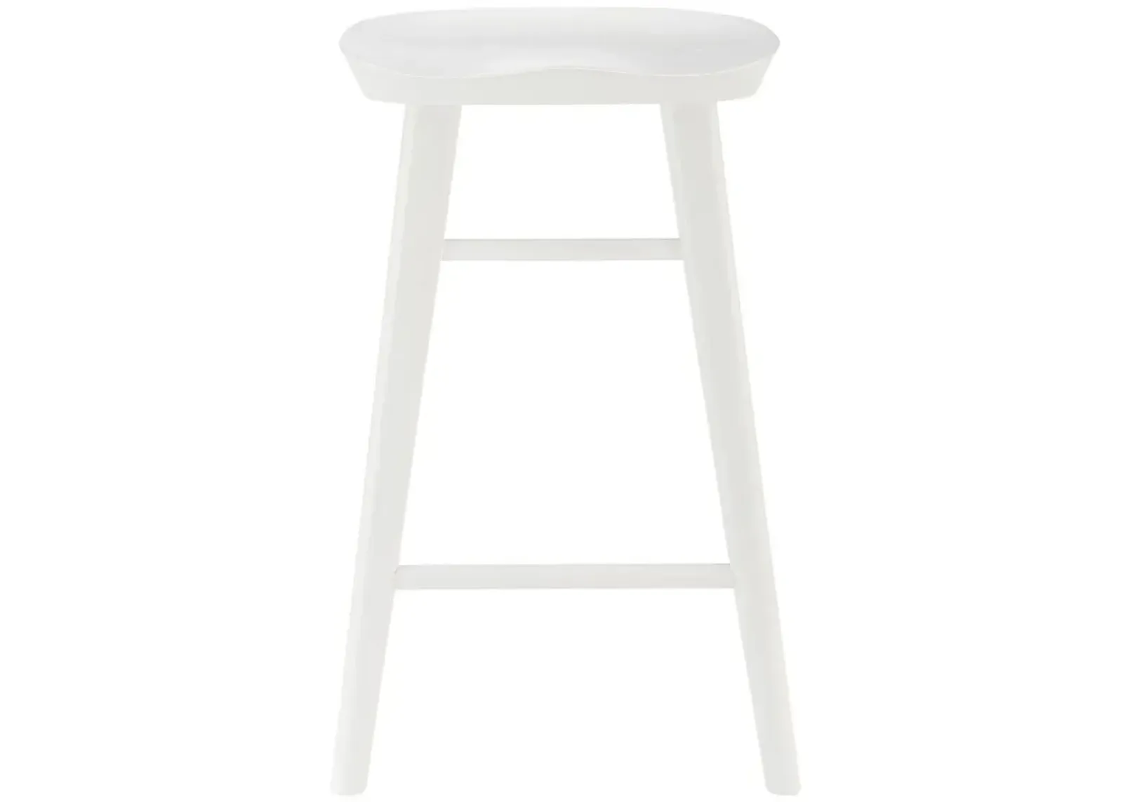 Solid Wood Backless Counter Height Bar Chair - White