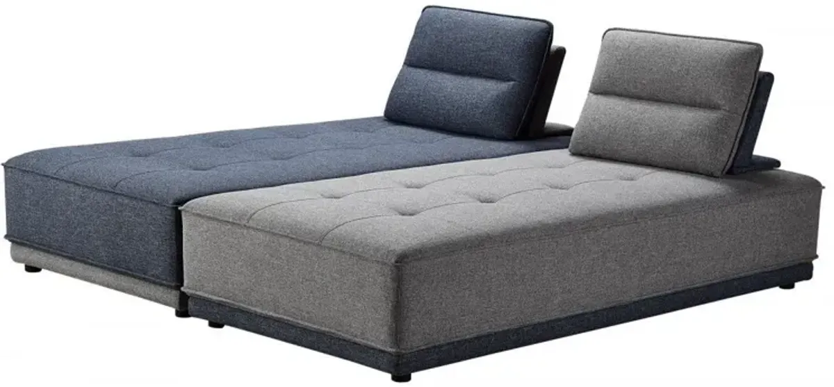 Ultimate Lounger Modular Sectional Sofa - Blue / Gray