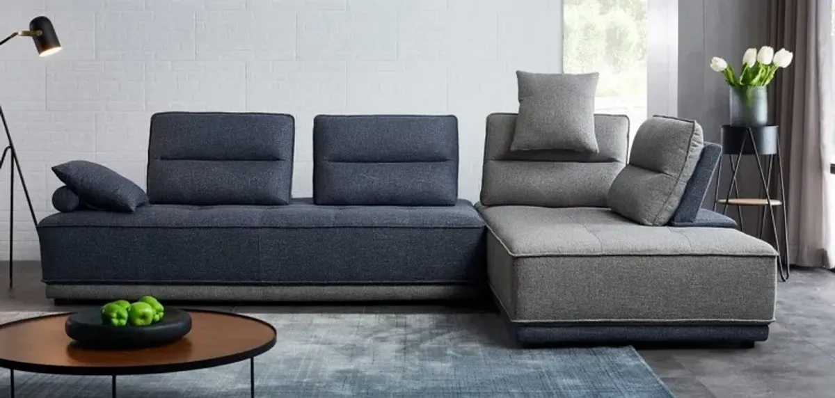 Ultimate Lounger Modular Sectional Sofa - Blue / Gray