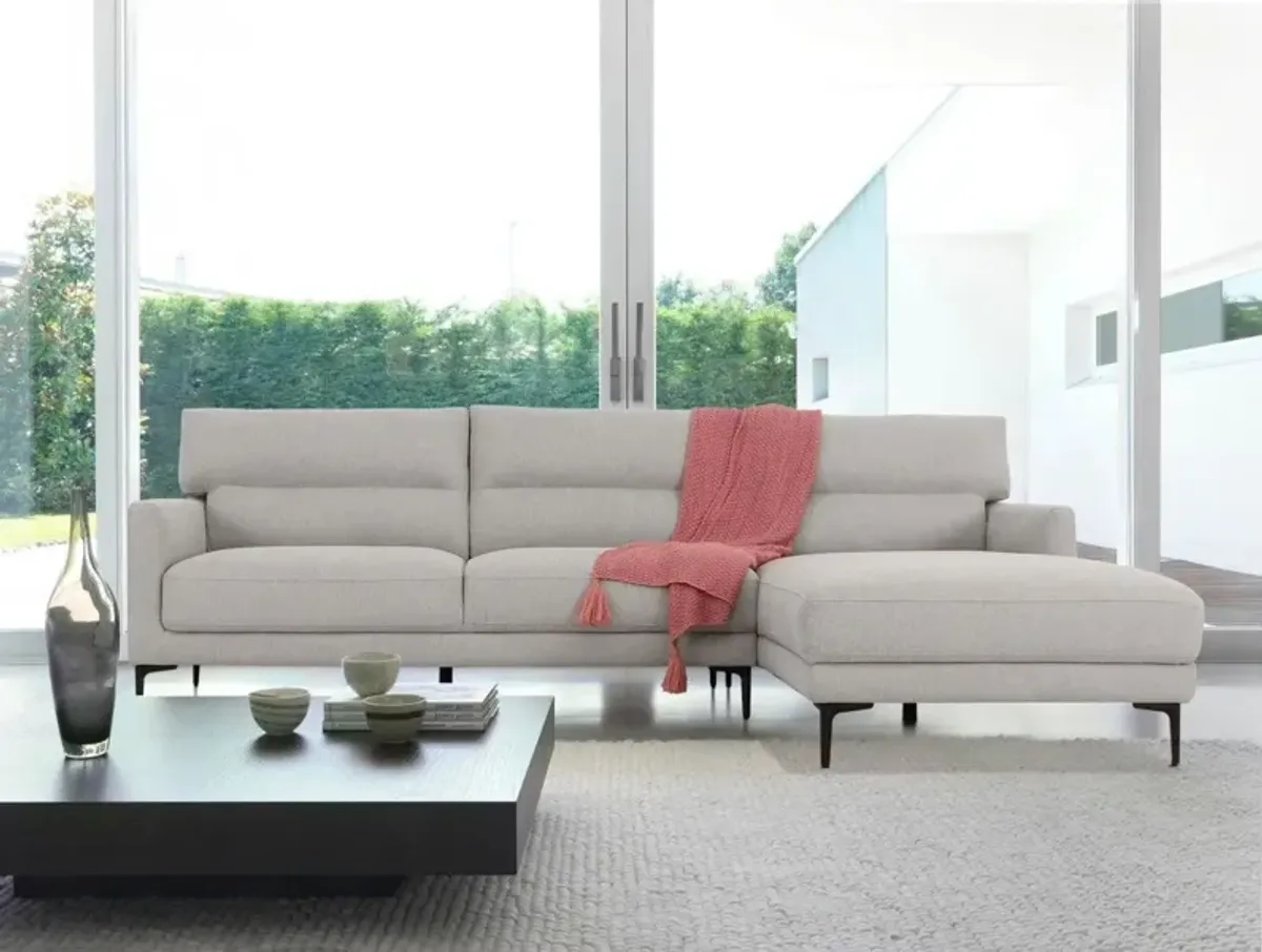 Contemporary Squared Edge Right Facing Sectional Sofa - Dove Gray