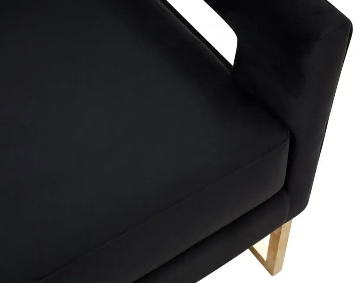 Velvet Arm Chair - Black / Gold