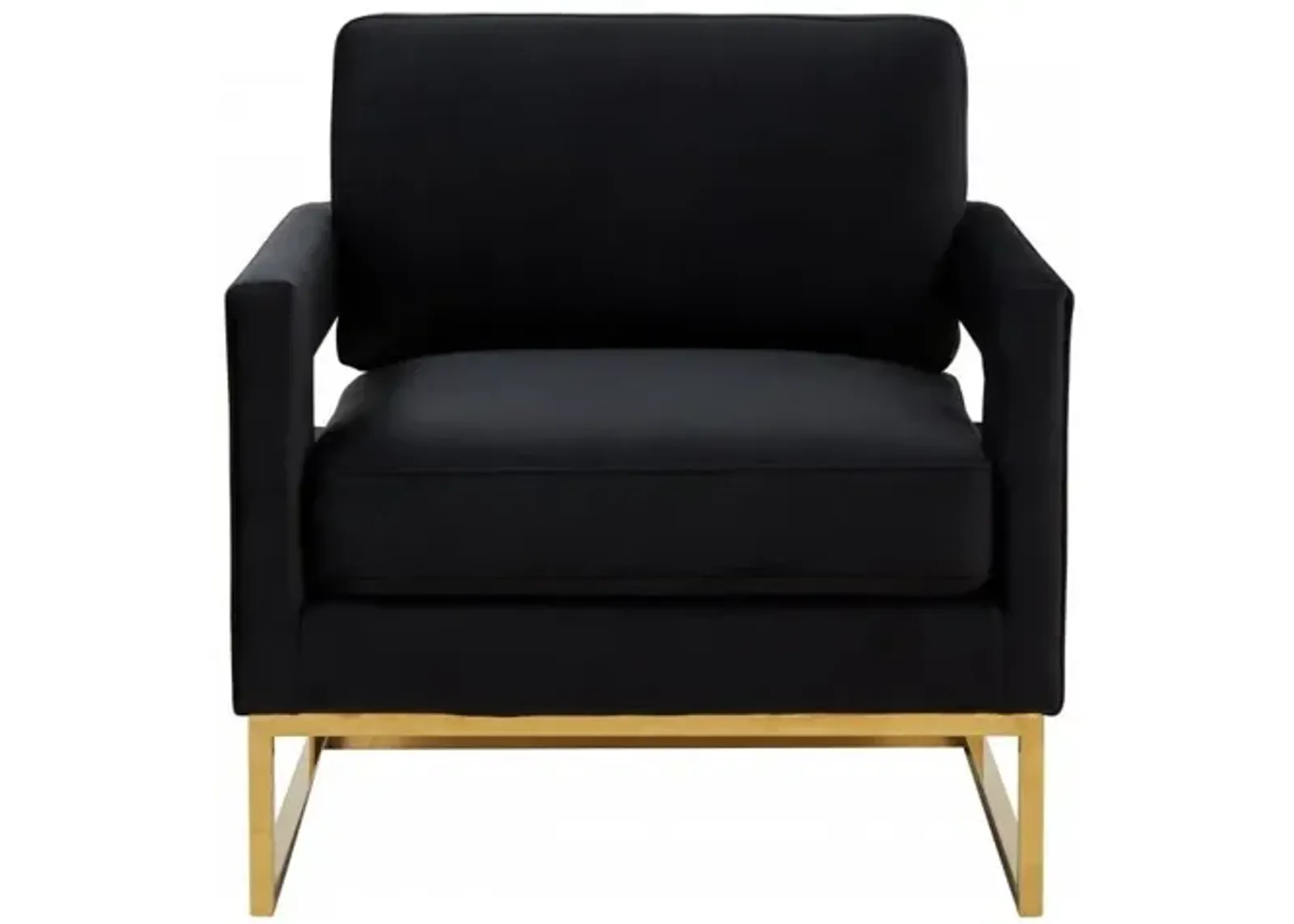 Velvet Arm Chair - Black / Gold