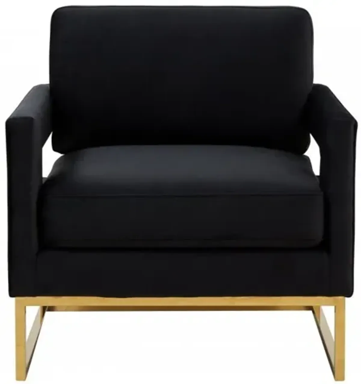 Velvet Arm Chair - Black / Gold