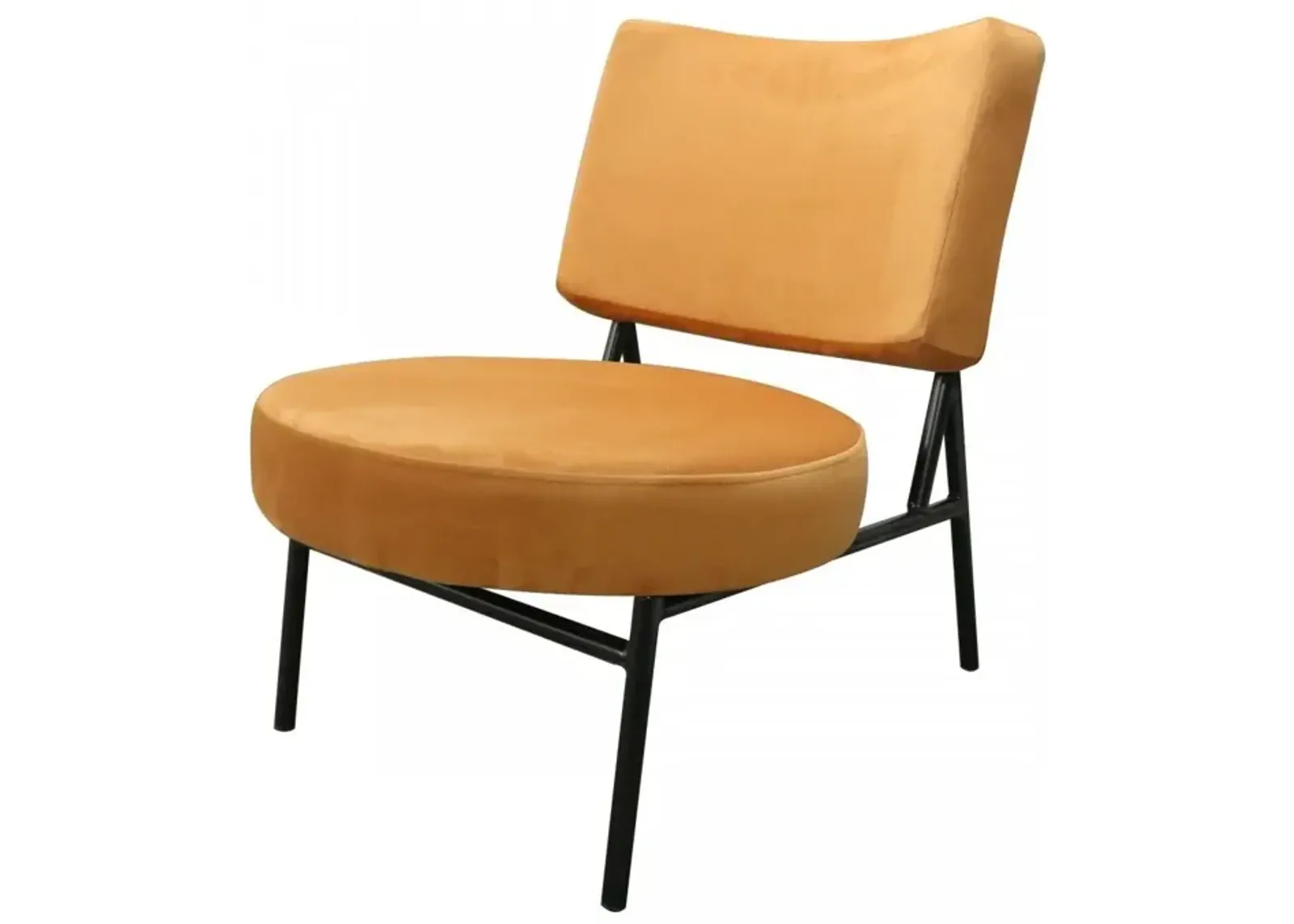 Contemporary Rectangle And Circle Accent Chair - Orange