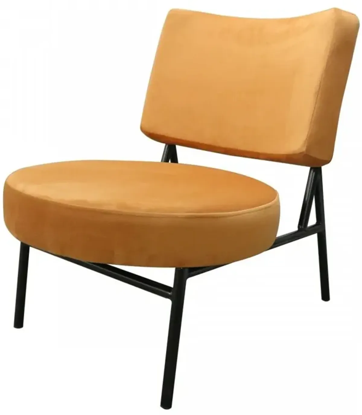 Contemporary Rectangle And Circle Accent Chair - Orange