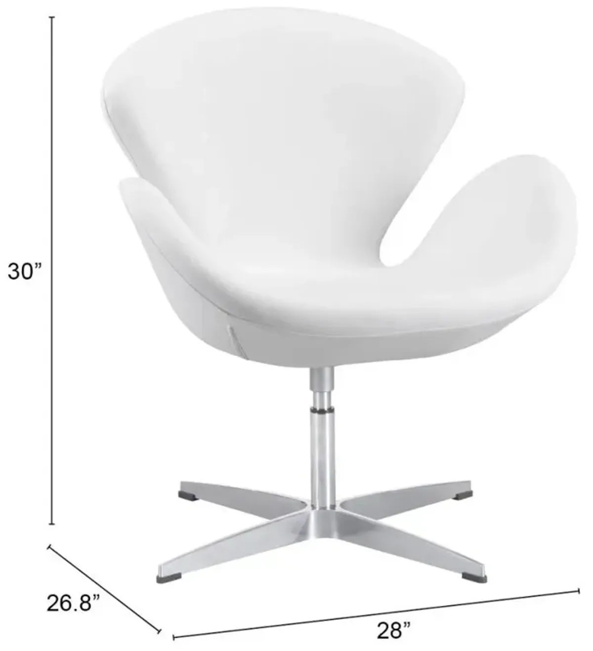 Scoop Swivel Chair - White