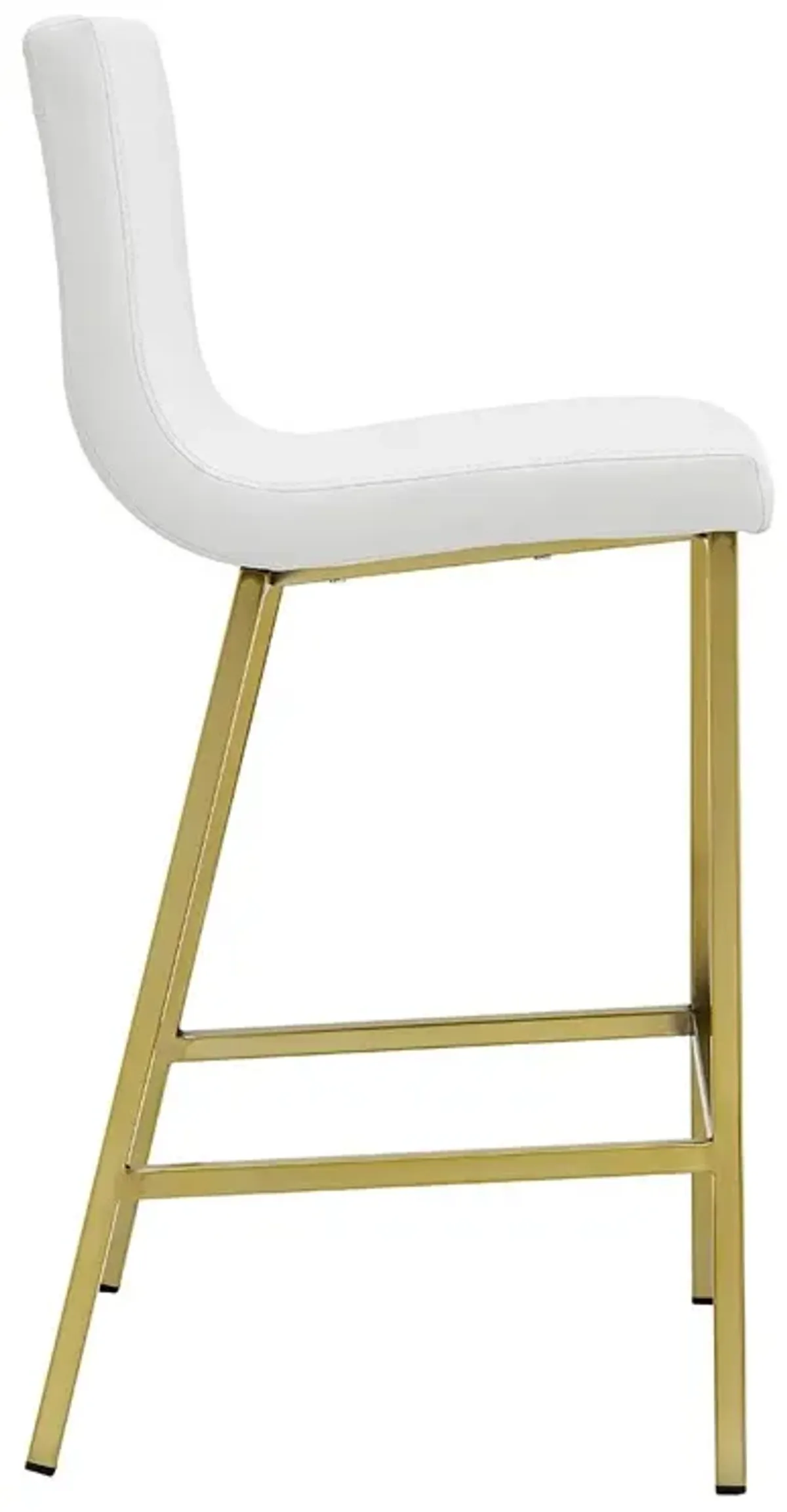 Steel Low Back Counter Height Bar Chairs (Set of 2) - White / Gold