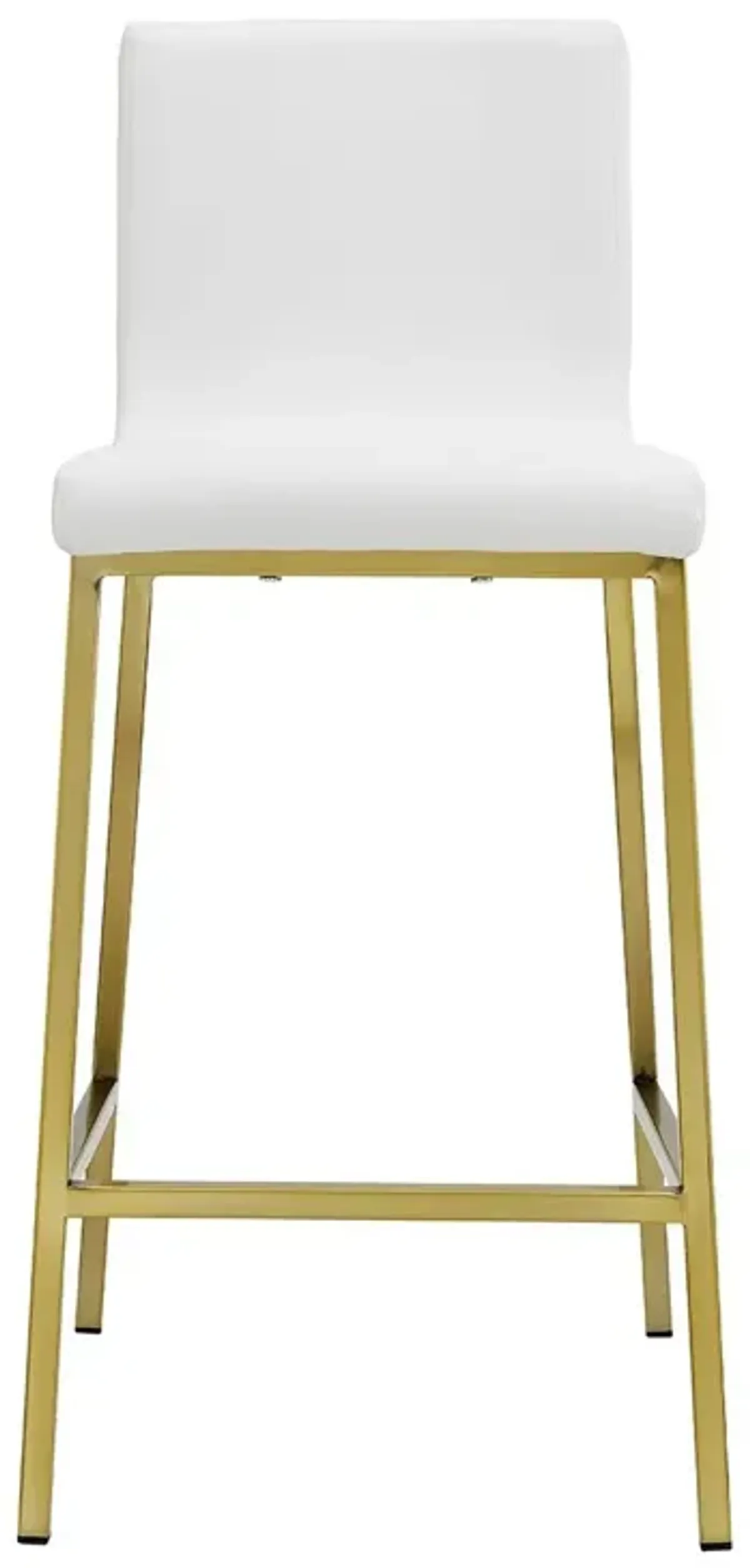 Steel Low Back Counter Height Bar Chairs (Set of 2) - White / Gold