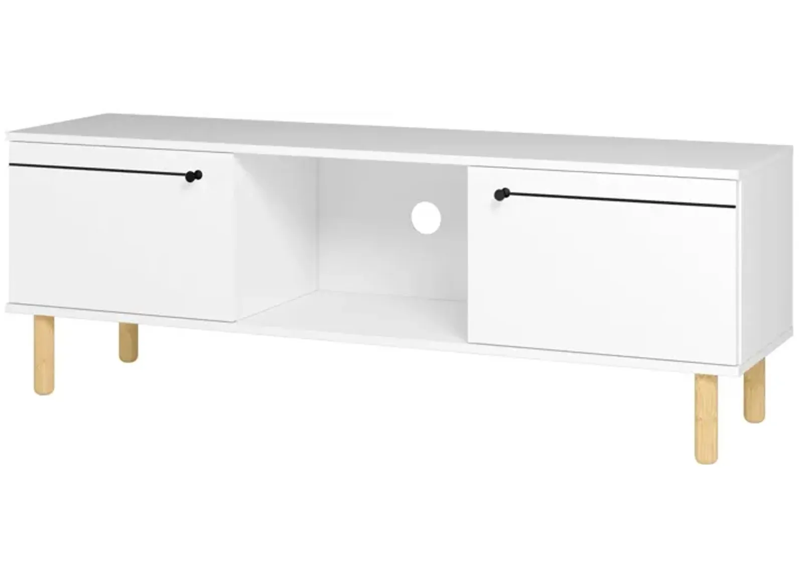 Iko Modern TV Stand Media Center With Cabinets - White