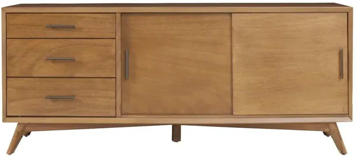 TV Stand With Drawers And Sliding Door - Brown