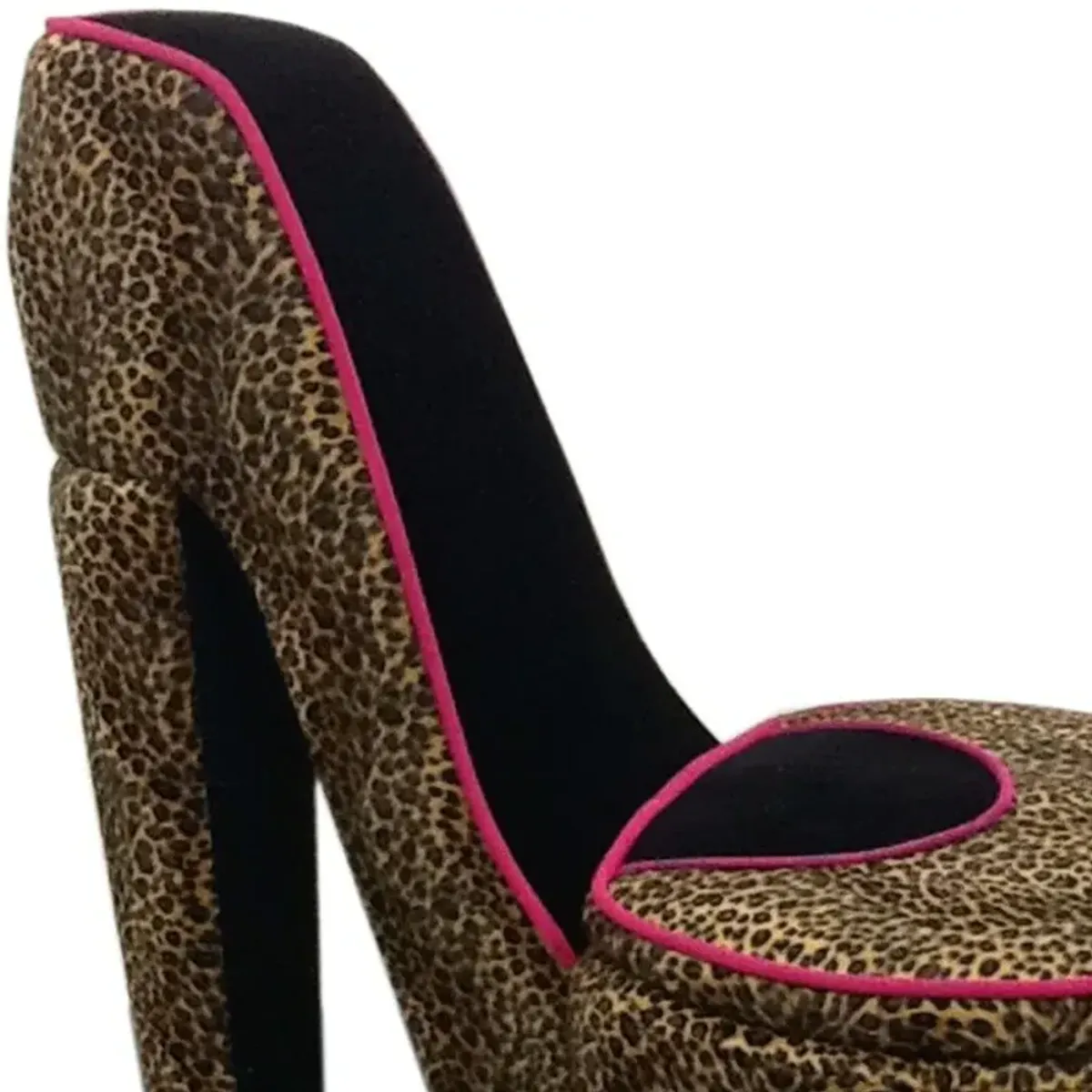 32.86" Faux Suede Animal Print Side Chair - Brown