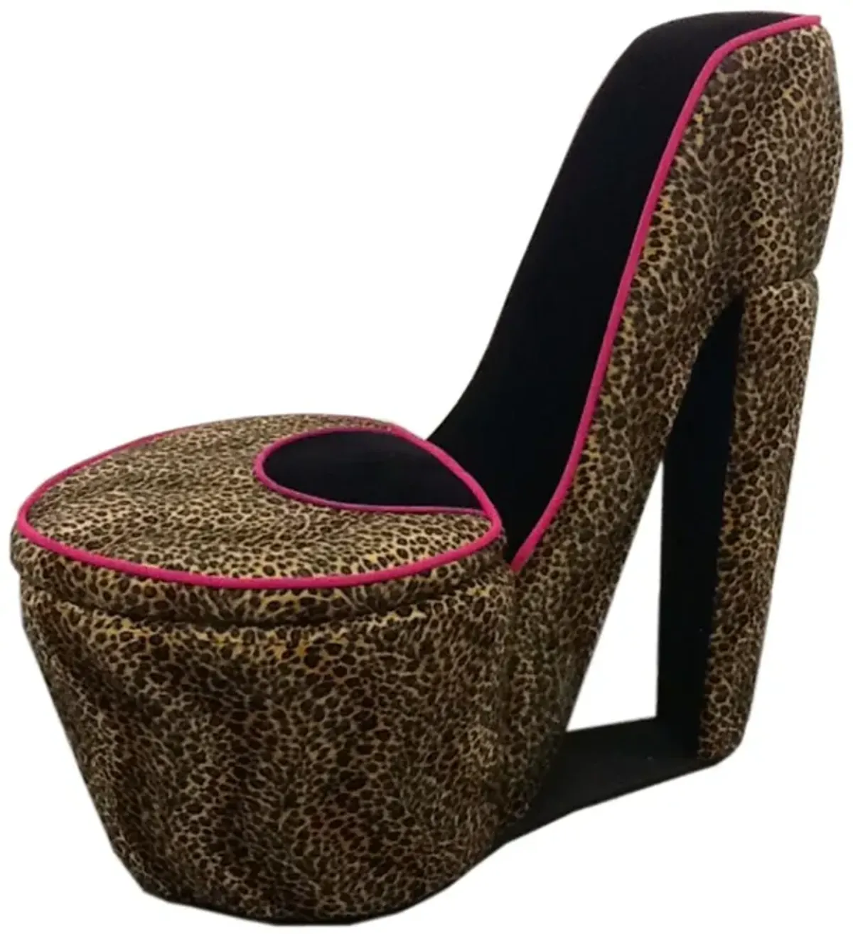 32.86" Faux Suede Animal Print Side Chair - Brown