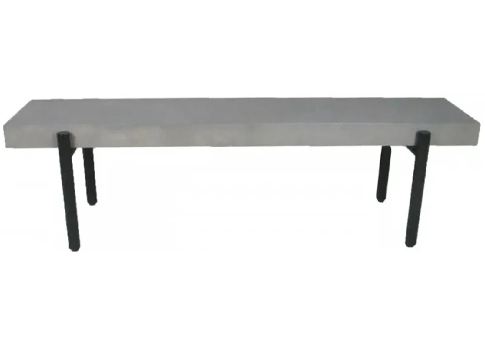 Concrete Dining Bench - Gray / Black