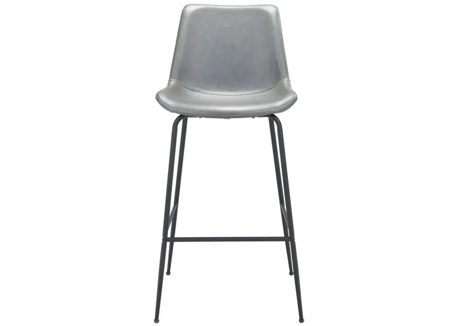 Steel Low Back Bar Height Bar Chair - Gray / Black