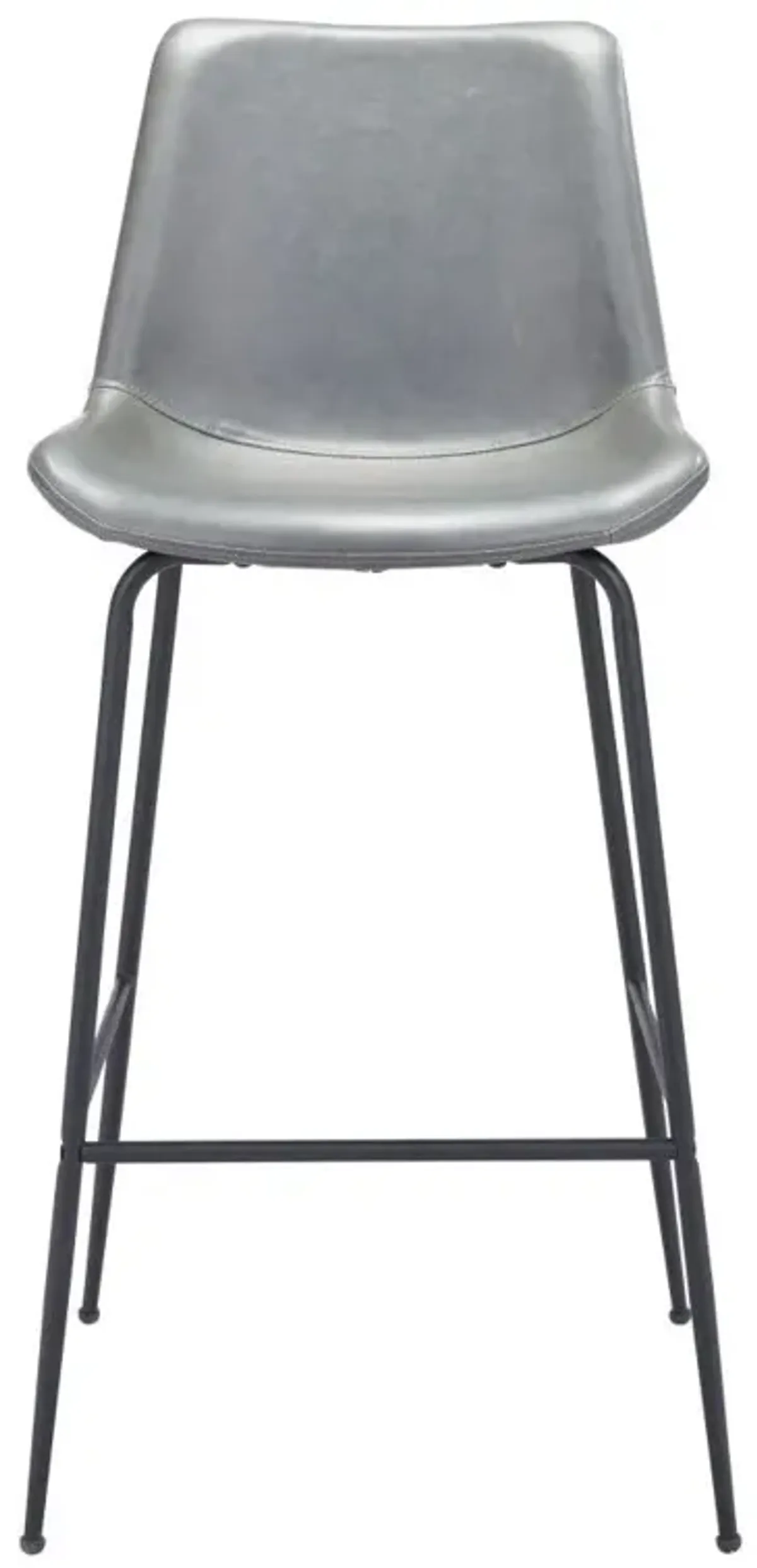 Steel Low Back Bar Height Bar Chair - Gray / Black