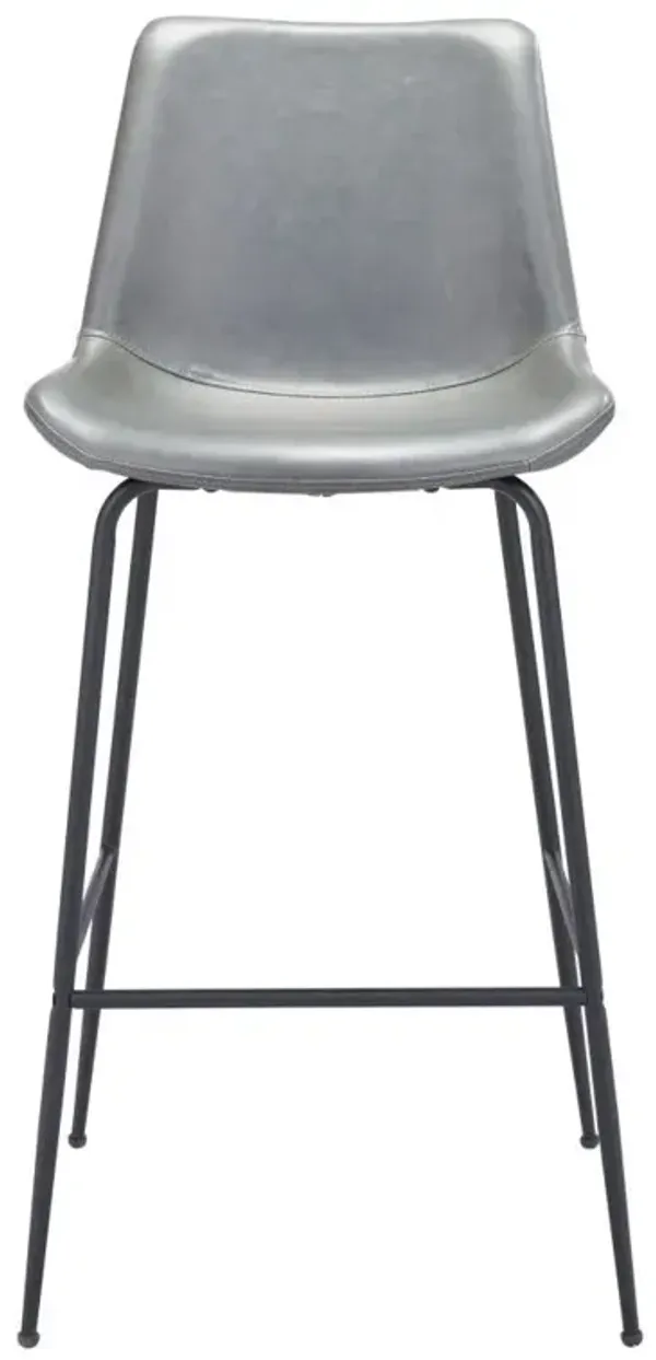 Steel Low Back Bar Height Bar Chair - Gray / Black