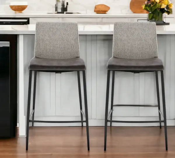 Low Back Counter Height Bar Chairs (Set of 2) - Gray / Black