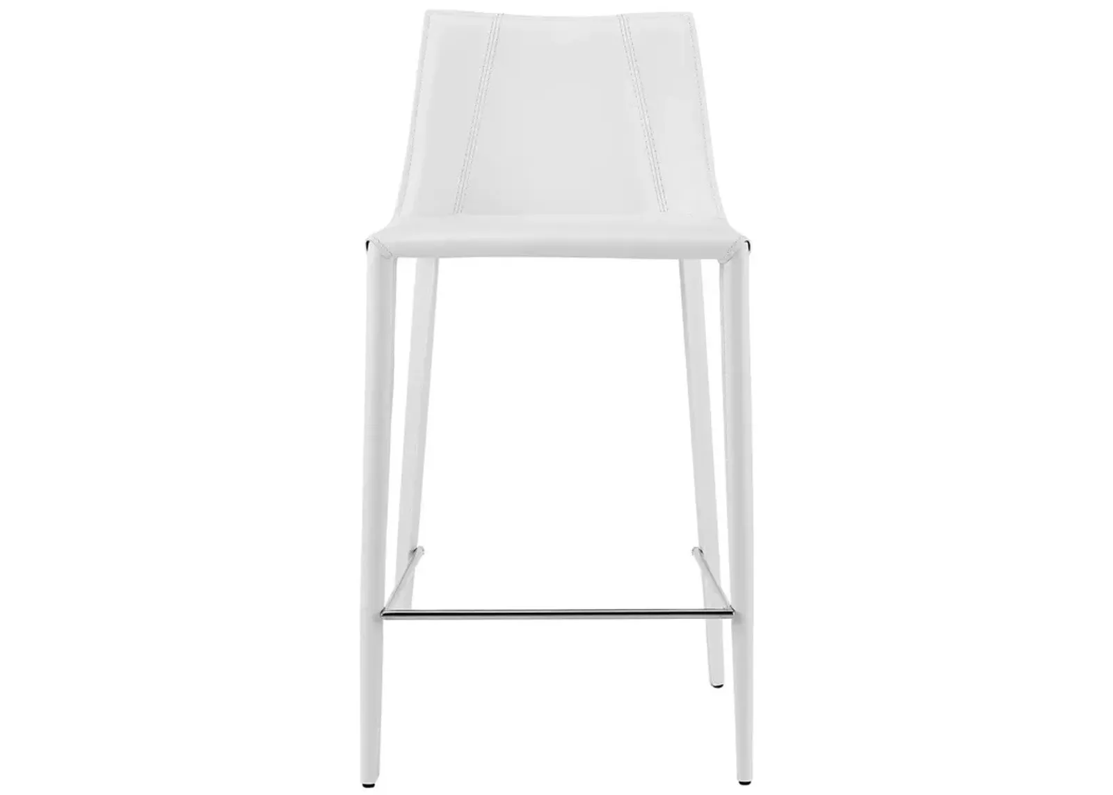 Steel Low Back Counter Height Bar Chair - White