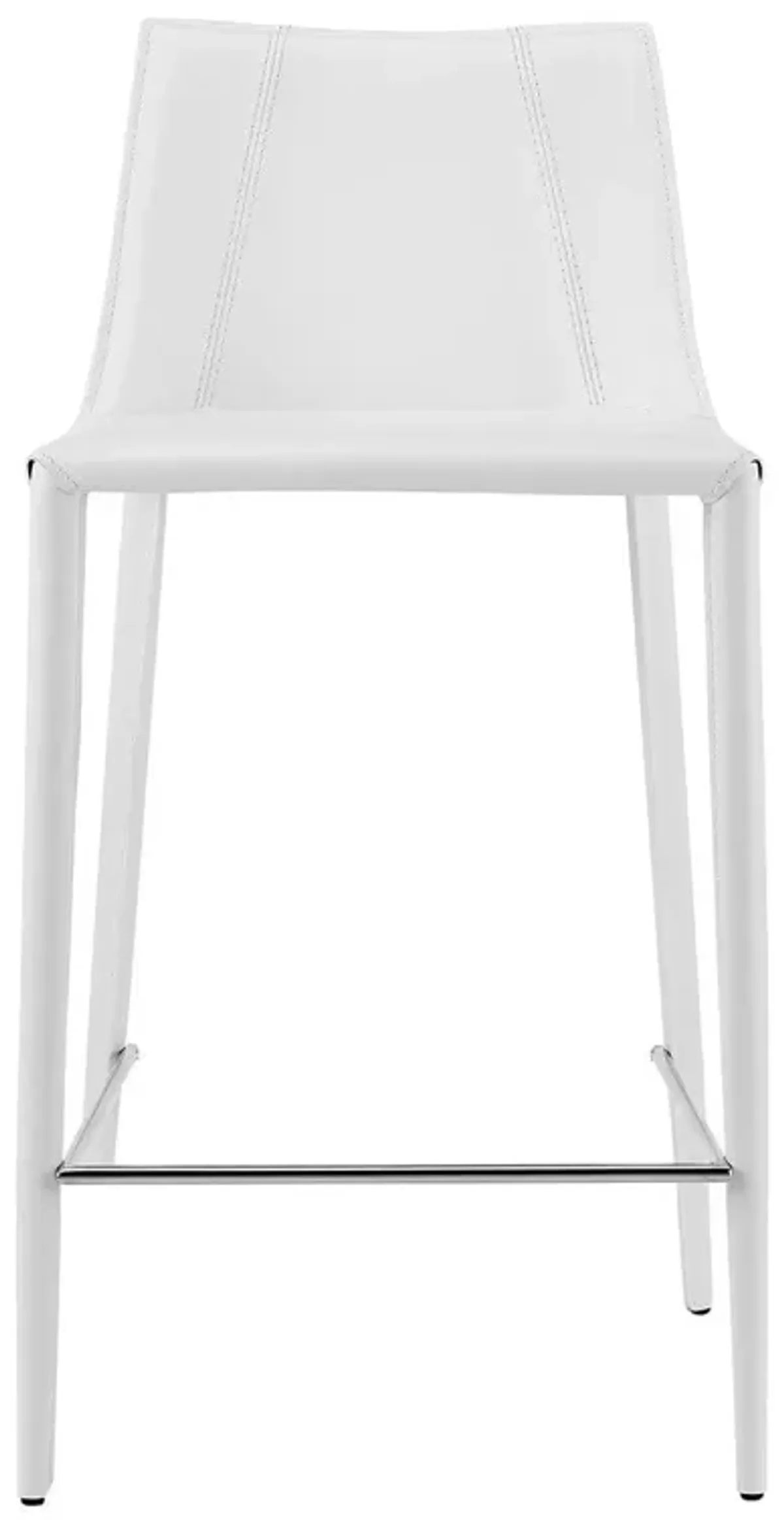 Steel Low Back Counter Height Bar Chair - White