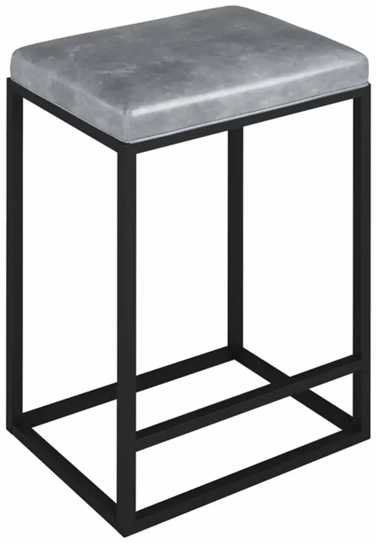 Faux Leather And Metal Backless Counter Height Bar Chairs (Set of 2) - Gray / Black