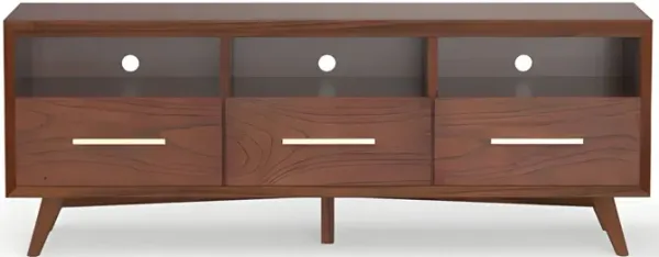 Mahogany Solids & Veneer Open Shelving TV Stand - Brown