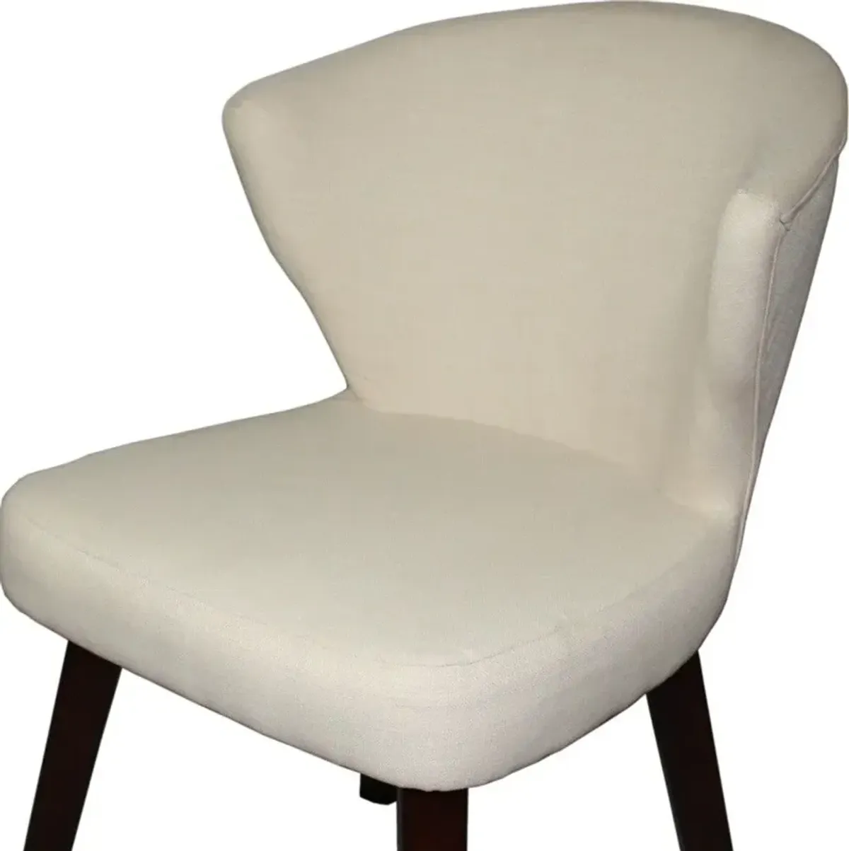 Wooden Curve Back Dining Or Accent Chair - Cream / Black