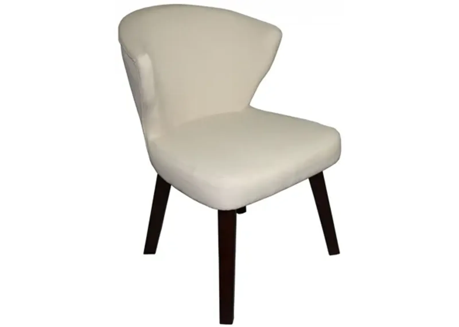 Wooden Curve Back Dining Or Accent Chair - Cream / Black