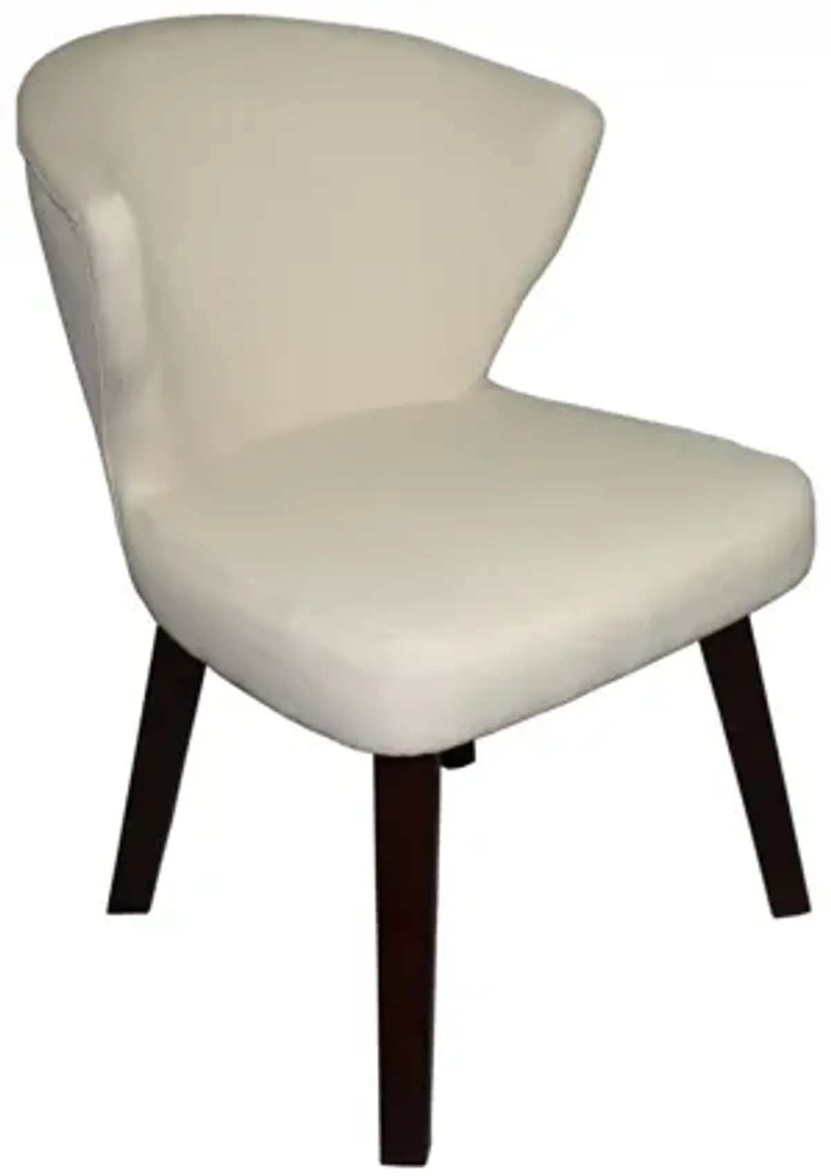 Wooden Curve Back Dining Or Accent Chair - Cream / Black