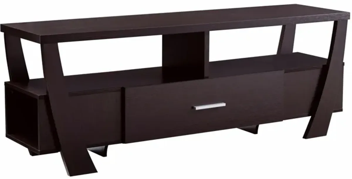 Particle Board And Mdf Cabinet Enclosed Storage TV Stand - Dark Brown