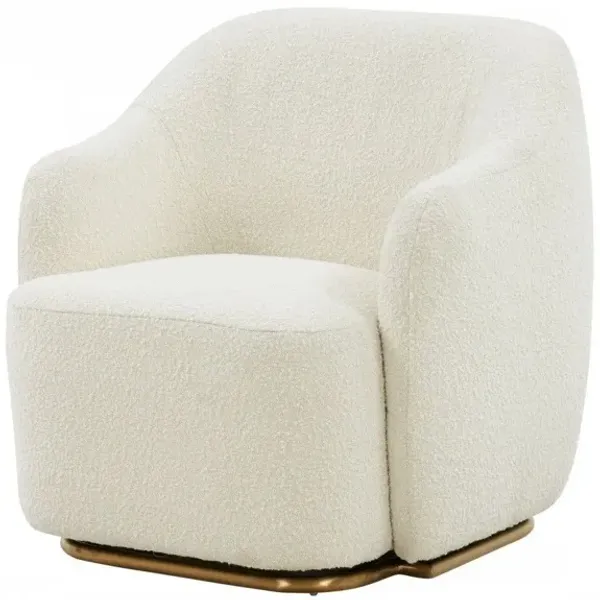 Stylish Sherpa And Steel Chair - Off White