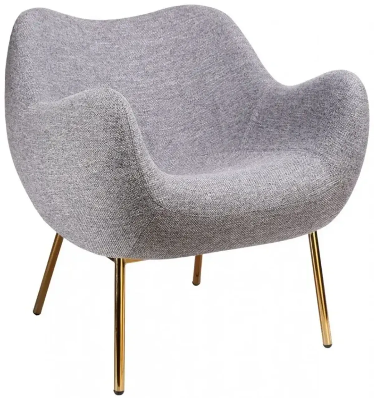 Plush Comfy Accent Chair - Gray / Gold