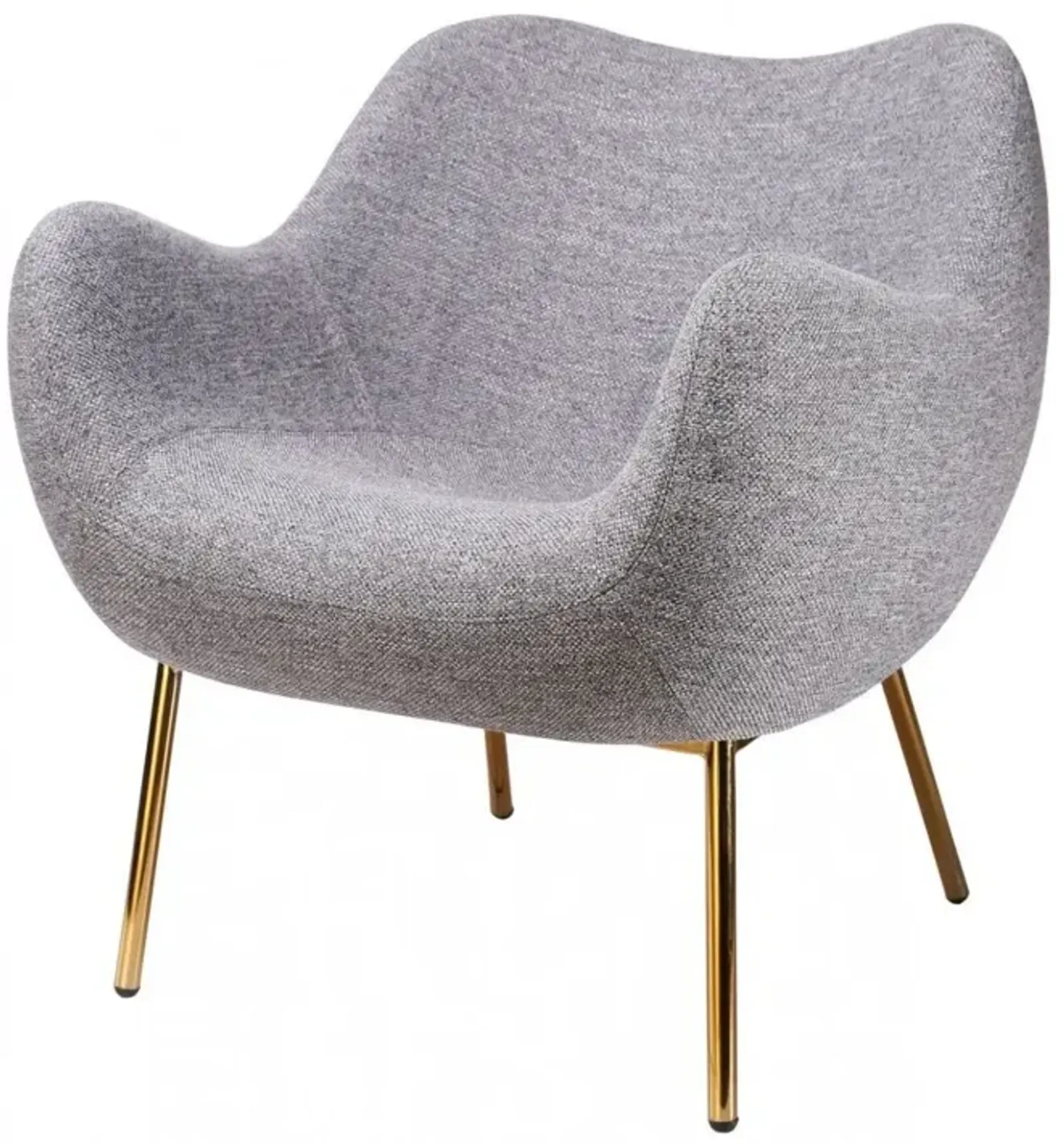 Plush Comfy Accent Chair - Gray / Gold