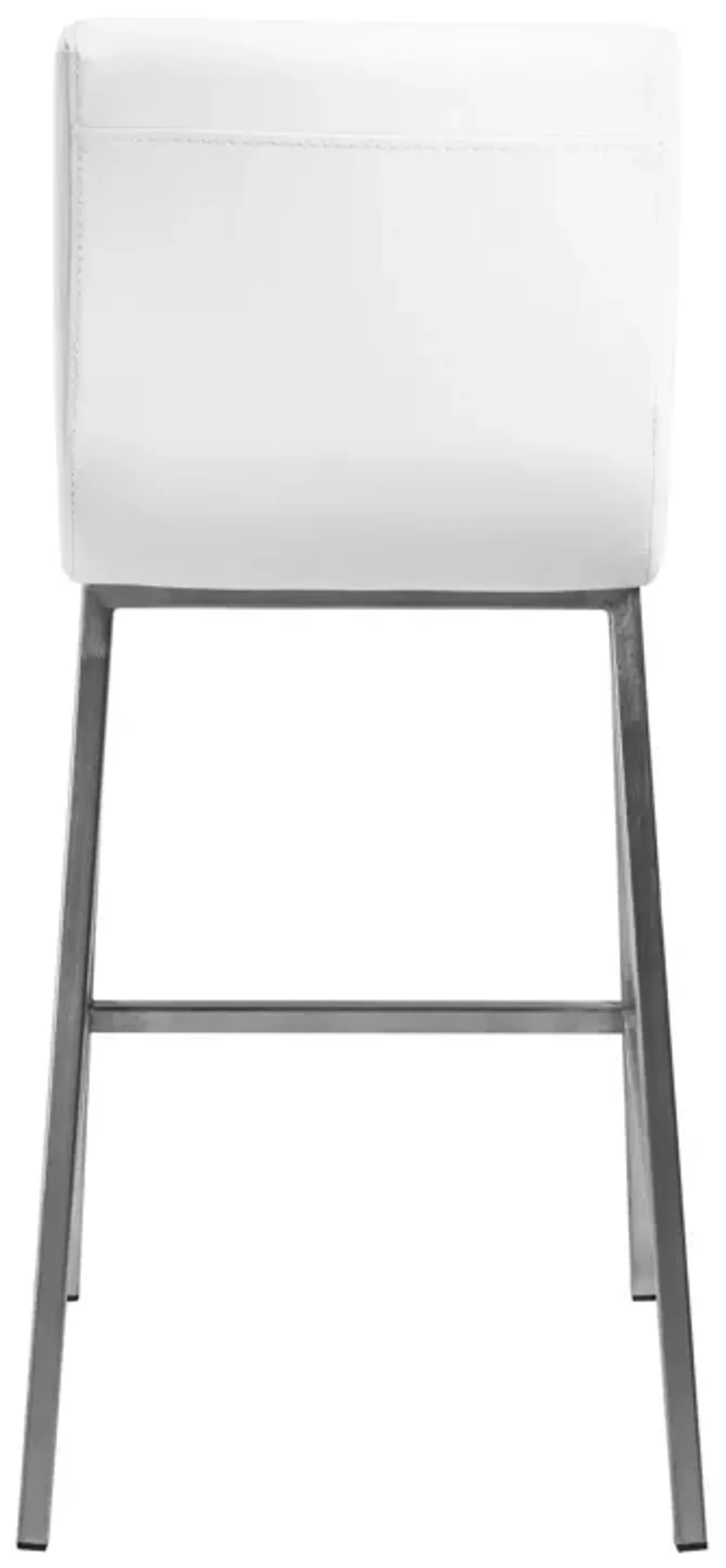 Low Back Counter Height Bar Chairs (Set of 2) - White / Silver