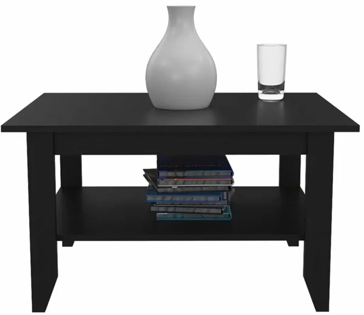 Coffee Table With Shelf - Black