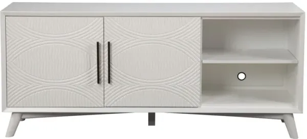 Mahogany Solids & Veneer Open Shelving TV Stand - White