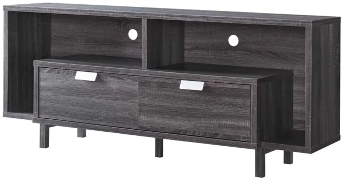 Particle Board And Cabinet Enclosed Storage TV Stand - Ash Gray