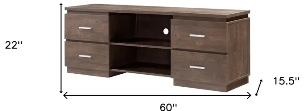 Particle Board, Cabinet Enclosed Storage TV Stand - Brown