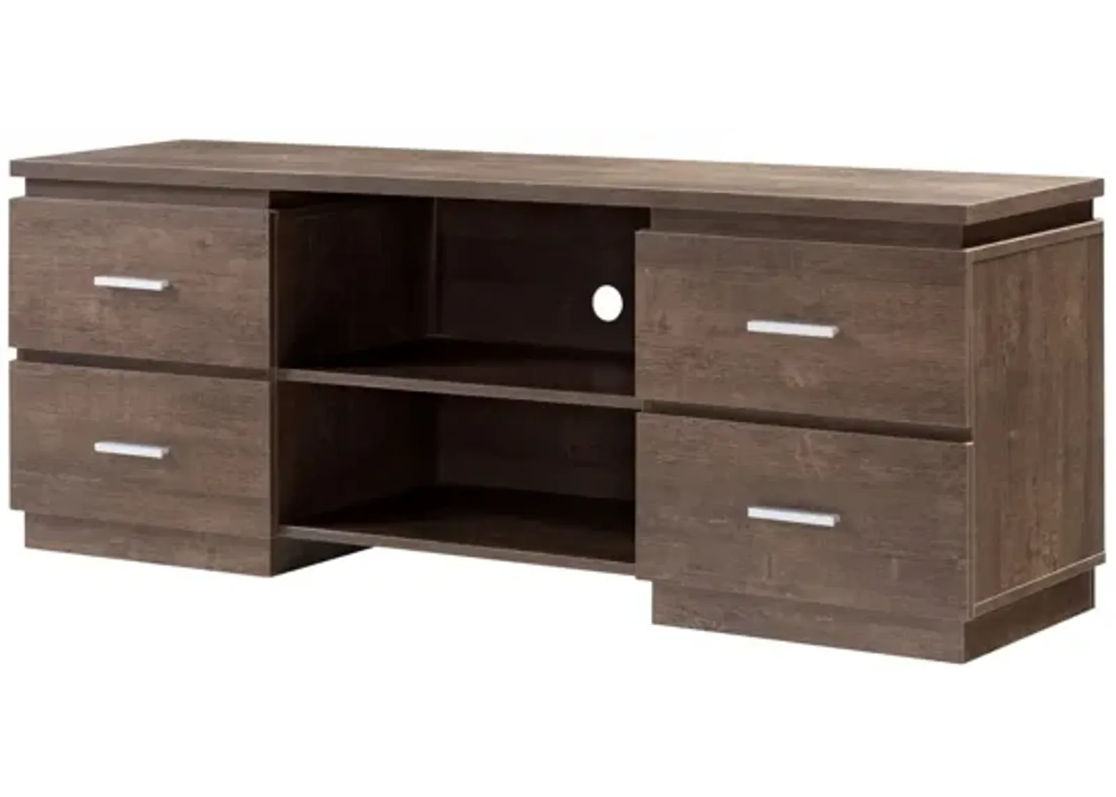 Particle Board, Cabinet Enclosed Storage TV Stand - Brown