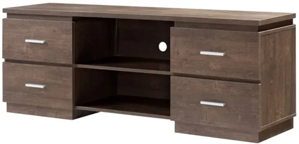 Particle Board, Cabinet Enclosed Storage TV Stand - Brown