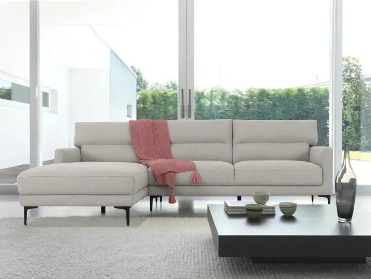 Contemporary Squared Edge Left Facing Sectional Sofa - Dove Gray
