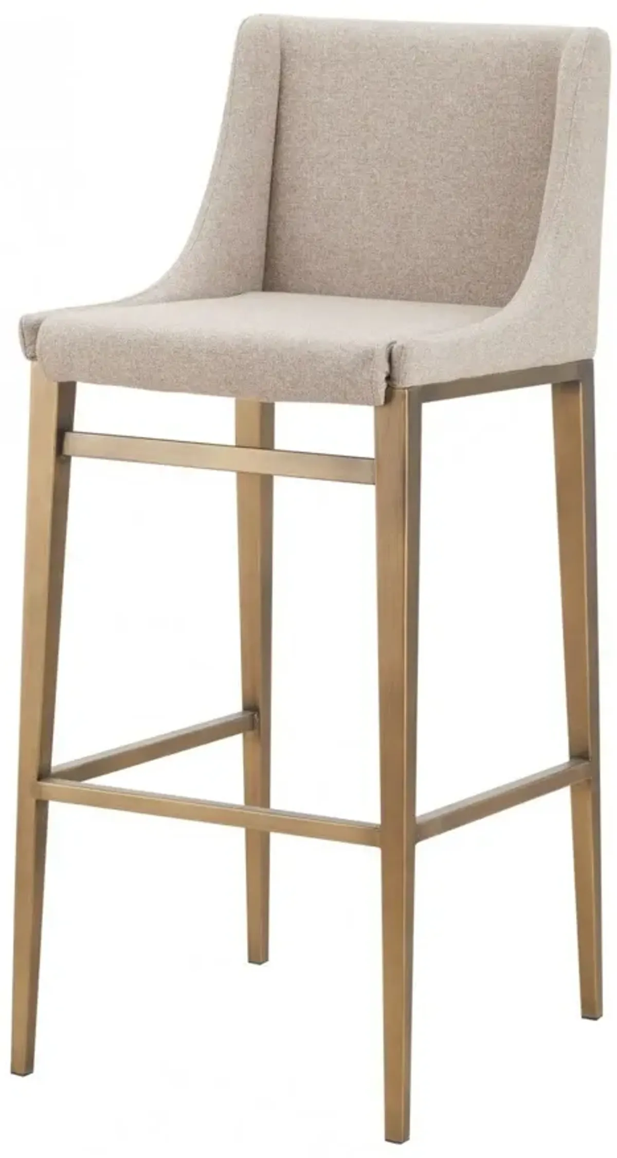 Stainless Steel Bar Height Bar Chairs (Set of 2) - Beige / Gold