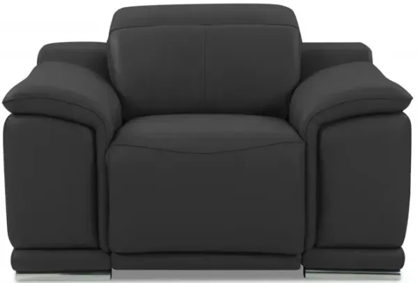Mod Italian Leather Recliner Chair - Charcoal Gray